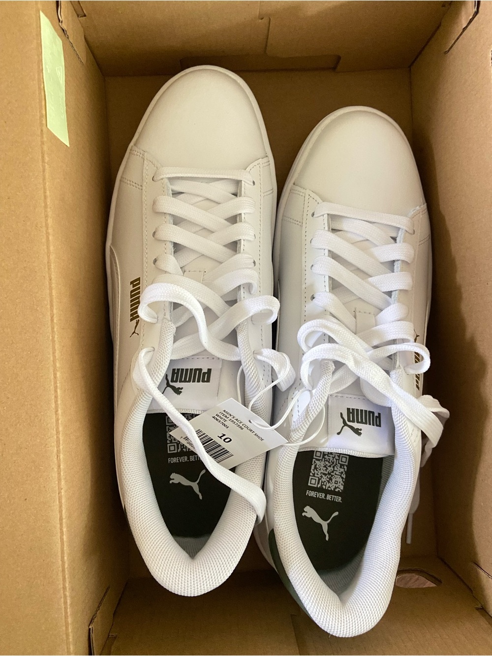NWT Men's Puma White Sneakers with Gold Logo